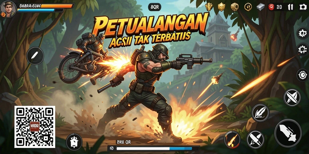 Gameplay 8QR yang mendebarkan dengan aksi yang intens.