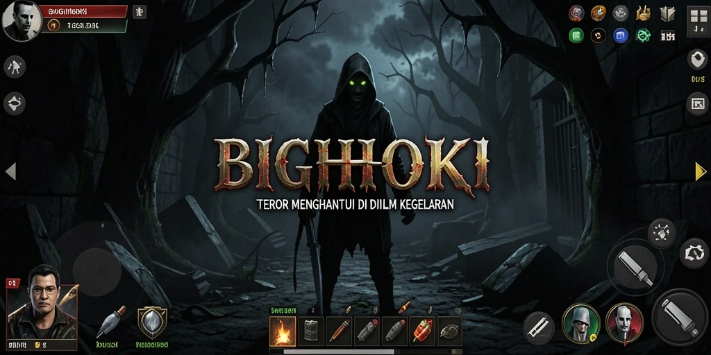 Gameplay menegangkan BIGHOKI dengan suasana Horror yang intens.