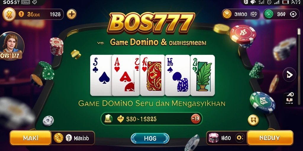 Tampilan screenshot gameplay seru dari BOS777 dengan fitur Domino.