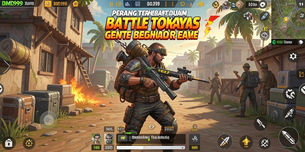Screenshot DMD999 menampilkan aksi mendebarkan dalam pertarungan Battle Royale.