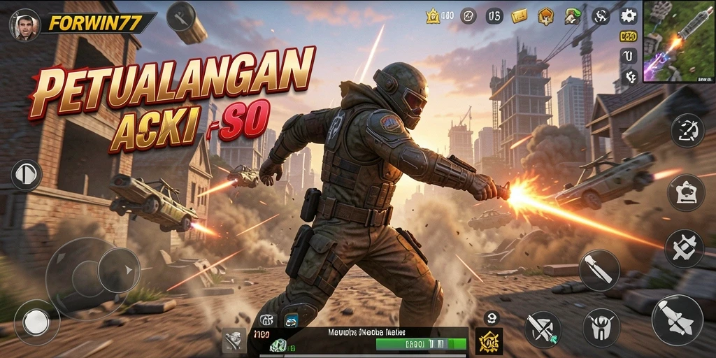 Tangkapan layar FORWIN77 menunjukkan aksi mendebarkan dalam permainan.