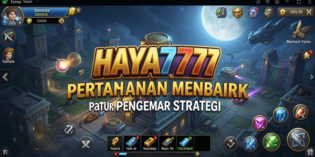 Tampilan gameplay mendebarkan di HAYA777 dengan strategi Tower Defense.