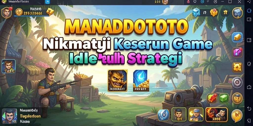 Screenshot gameplay MANADOTOTO menampilkan berbagai strategi dalam permainan Idle.