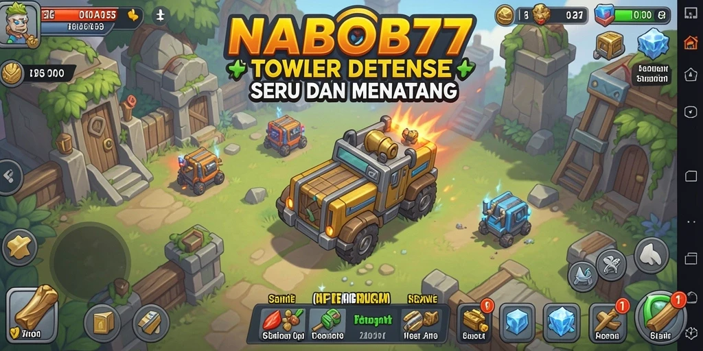 Tangkapan layar gameplay NABOB77 yang menampilkan aksi Tower Defense yang mendebarkan.