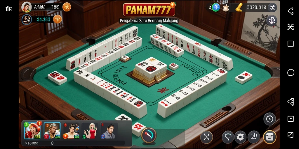 Tampilan gameplay seru dalam PAHAM777 dengan tema Mahjong yang kaya.