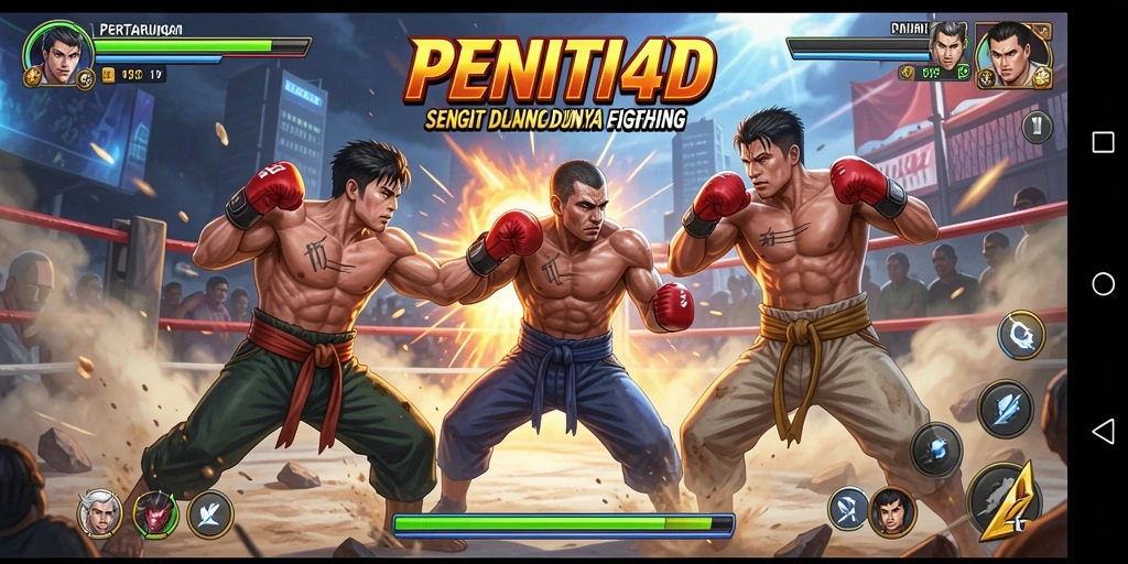 Tampilan seru gameplay dalam PENITI4D memperlihatkan aksi Fighting yang mendebarkan.