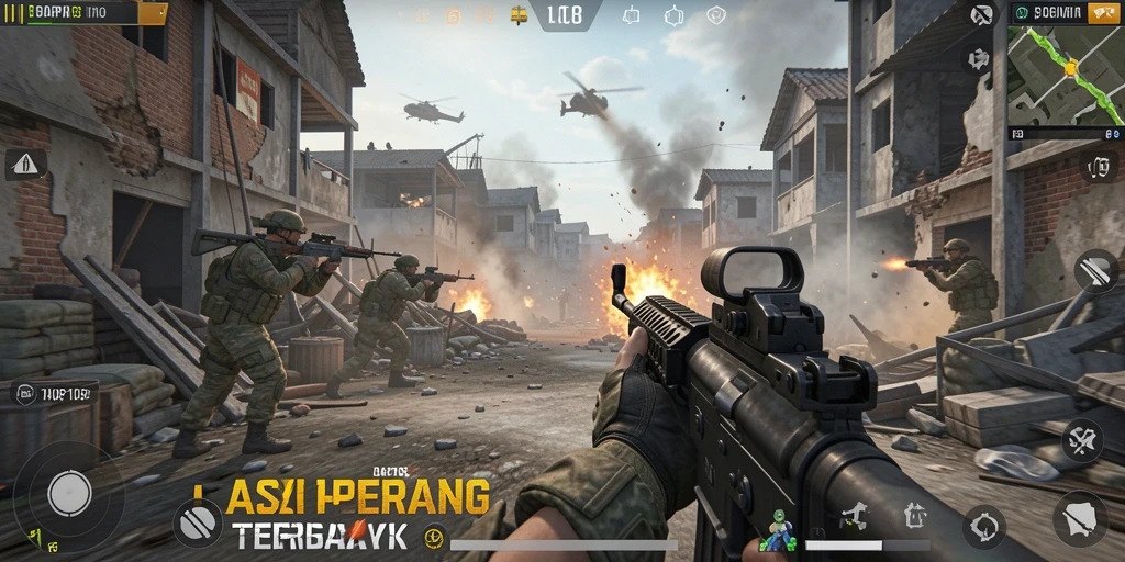 Tampilan gameplay mendebarkan dari SIAP108 dengan aksi tembak-menembak seru.