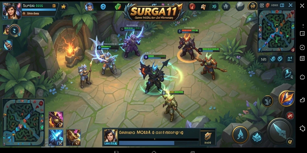 Tampilan gameplay SURGA11 yang intens dan mendebarkan saat pertempuran.