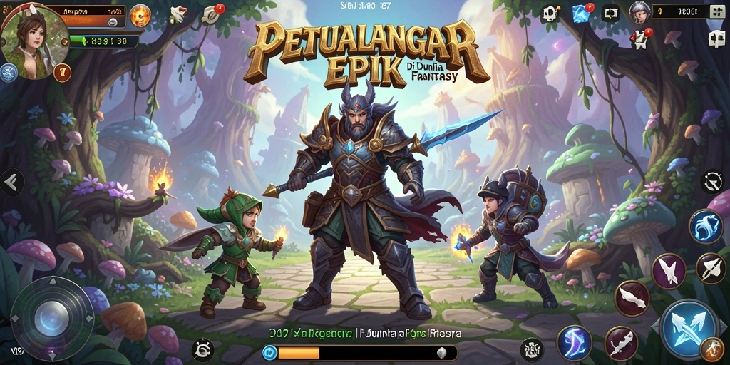 Screenshot utama menampilkan aksi seru dalam gameplay RPG V07.